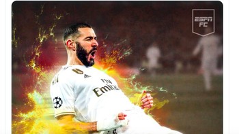 Karim Benzema juga berhasil lepas dari bayang-bayang Cristiano Ronaldo. Foto: Twitter