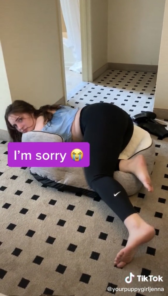 Jenna mengaku bahwa saat ini berakting seperti seekor anjing di OnlyFans sudah menjadi pekerjaan penuh waktunya. Bahkan dengan pekerjaan tersebut pendapatannya telah meningkat hingga 100 persen. Umumnya penghasilannya itu dia dapatkan dari orang-orang yang meminta video khusus. Orang-orang tersebut akan membayar sekitar Rp 18 juta untuk satu video. Foto: TikTok @yourpuppygirljenna