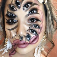 Meski tidak punya latar belakang atau belajar seni, makeup artist tersebut menyukai karya-karya Salvador Dali dan M.C. Escher yang menginspirasinya. Mimi Choi juga mengatakan sering pergi ke museum ketika bepergian, melihat lukisan, arsitektur, pola busana sebagai untuk memberi ilham. Foto: Instagram @mimles