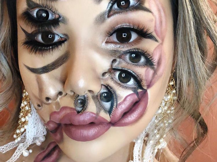 10 Foto Ilusi Makeup Mimi Choi yang Bikin Pusing Hingga Merinding
