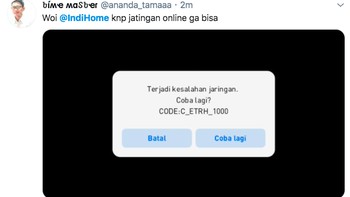 Beberapa pengguna menjepret pesan tidak dapat mengakses internet di IndiHome. Foto: istimewa
