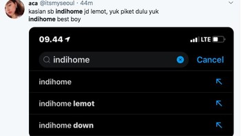 Netizen ini menjepret keluhan IndiHome di media sosial. Foto: istimewa