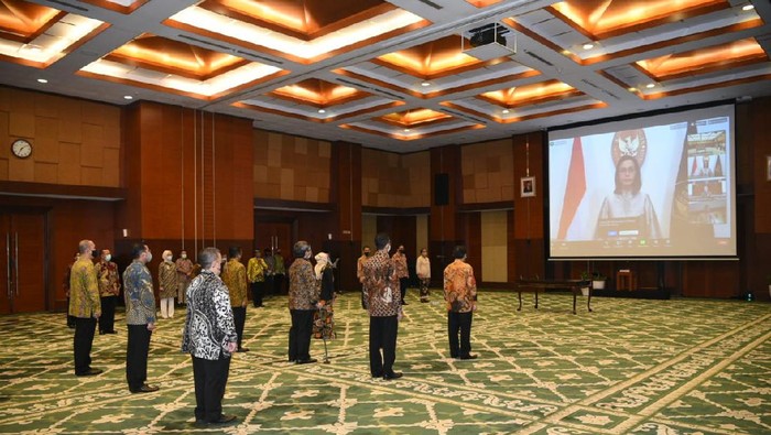 Menkeu Sri Mulyani lantik pejabat eselon II Kemenkeu online