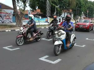 Penampakan Ruang Henti Khusus Motor di Lampu Merah
