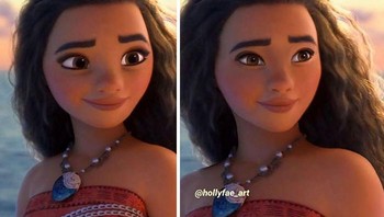 Princess Moana dalam film Moana. (Foto: Instagram/hollyfae_art)