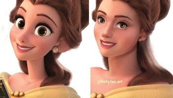 Princess Belle dalam film Beauty and The Beast. (Foto: Instagram/hollyfae_art)