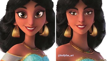 Princess Jasmine dalam film Aladin. (Foto: Instagram/hollyfae_art)