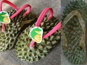 Cadas! Sandal Jepit dari Cangkang Durian Ini Viral