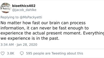 Yang kita rasakan sekarang ternyata delay, alias terjadi di masa lalu. Foto: jacob_dahlke via Bored Panda