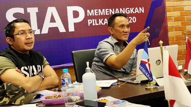 Ketua Bappilu Demokrat Andi Arief dan Sekretaris Bappilu Kamhar Lakumani