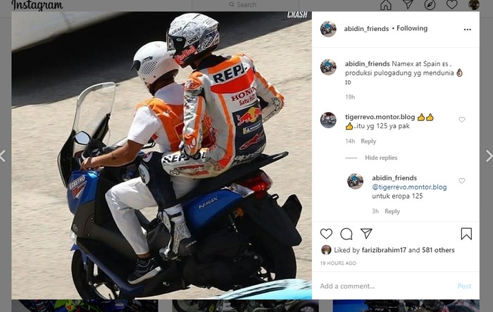 Alex Marquez naik Yamaha Nmax buatan Indonesia