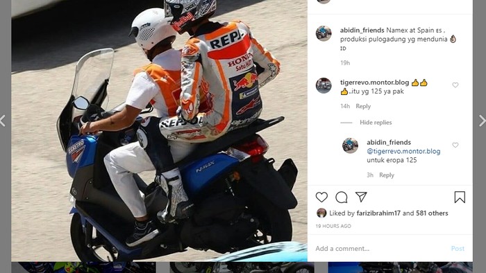 Alex Marquez naik Yamaha Nmax buatan Indonesia