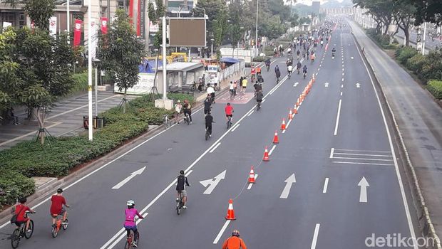 Jalur sepeda di kawasan Sudirman-Thamrin