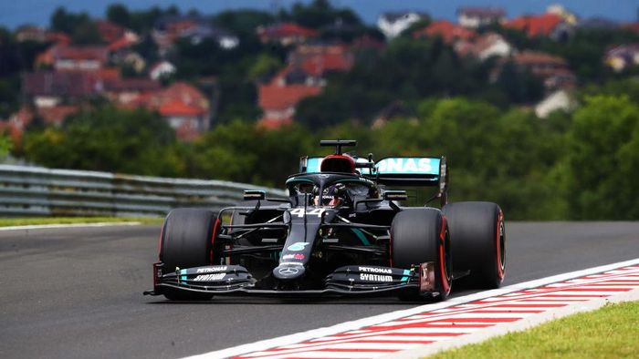 Lewis Hamilton BUDAPEST, HUNGARY - JULY 18: Lewis Hamilton of Great Britain driving the (44) Mercedes AMG Petronas F1 Team Mercedes W11 on track during final practice for the F1 Grand Prix of Hungary at Hungaroring on July 18, 2020 in Budapest, Hungary. (Photo by Bryn Lennon/Getty Images)
