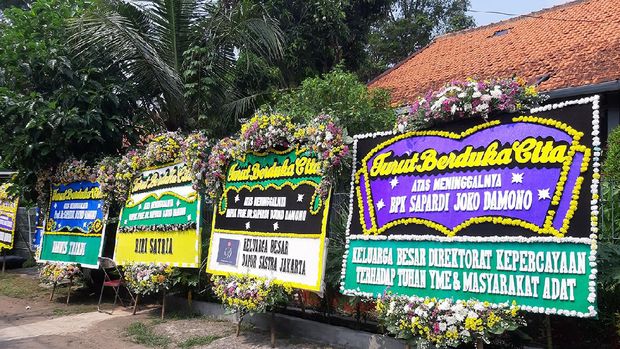 Suasana rumah duka Sapardi Djoko Damono