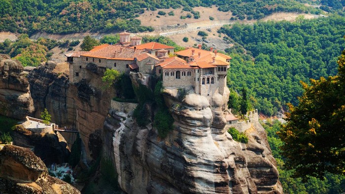Meteora Clifftop Monasteries in Greece, one of the most important complexes of Eastern Orthodox monasteries. It is near small town Kalambaka.