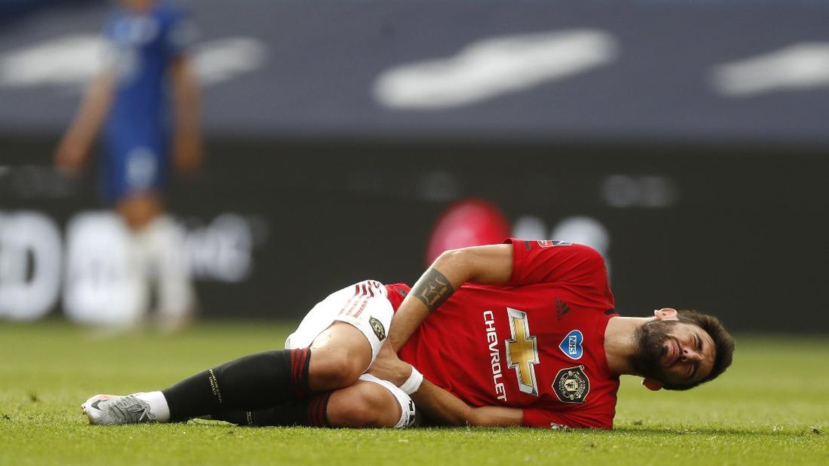 Gelandang Manchester United, Bruno Fernandes. (Foto: Alastair Grant/AP Photo)