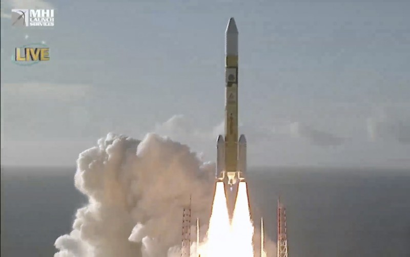 An Emirati man prepares to watch the launch of the 