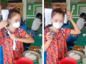 Wanita Ini Bagikan Tips Kocak Cara Makan Anti Virus Corona