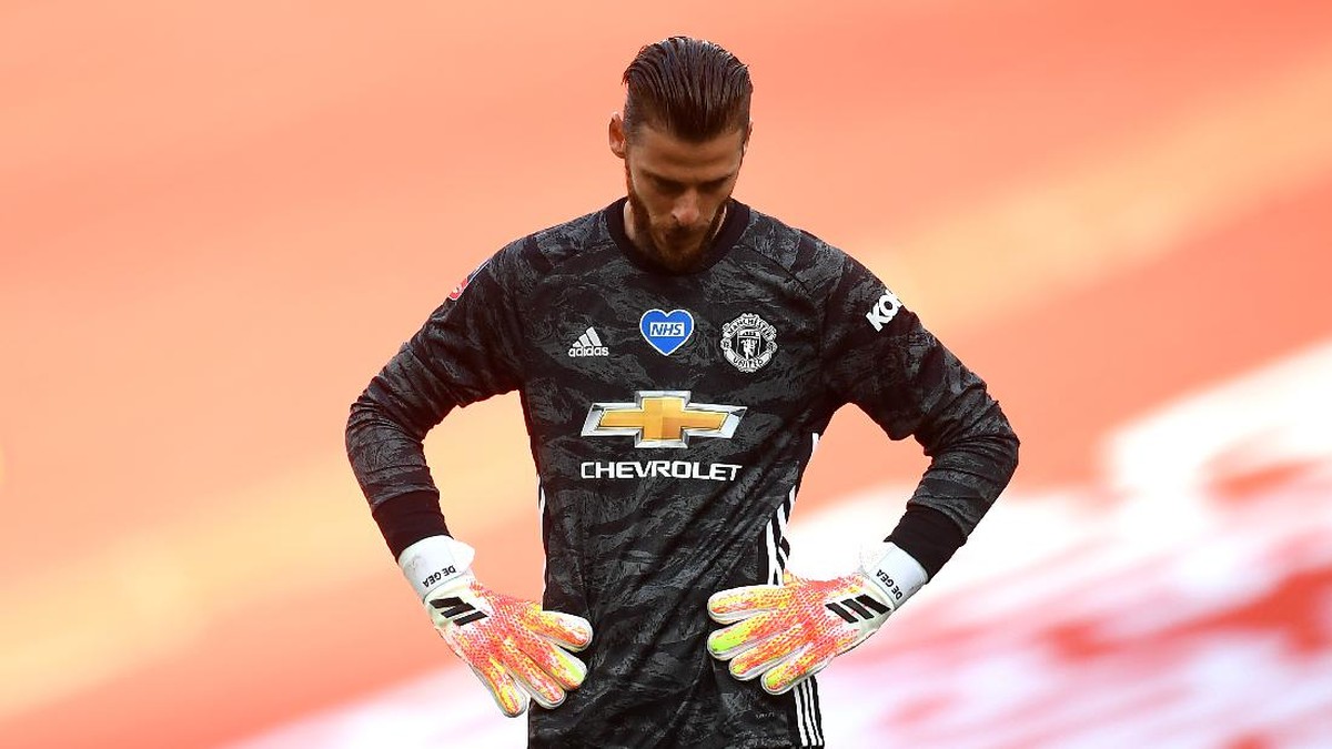 Momen David De Gea Diteriaki Karius. (Foto: Andy Rain/Pool via Getty Images)