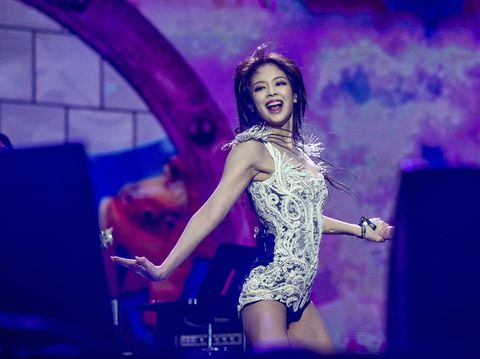 Jennie Kim of BLACKPINK performs at the Coachella Music & Arts Festival at the Empire Polo Club on Friday, April 12, 2019, in Indio, Calif. (Photo by Amy Harris/Invision/AP)