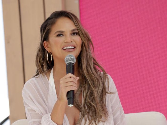 CANNES, FRANCE - JUNE 18: Chrissy Teigen goes behind the Tweets at #TwitterBeach at Cannes Lions on June 18, 2019 in Cannes, France. (Photo by Xavi Torrent/Getty Images for Twitter)