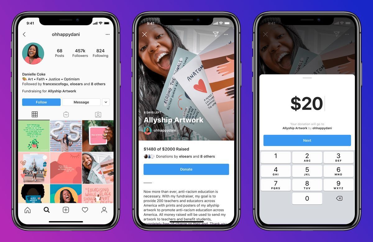 Instagram fundraising