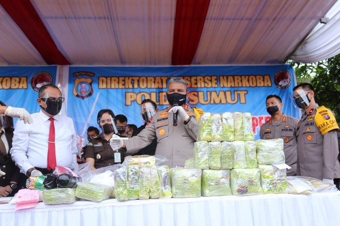 Polda Sumut musnahkan barang bukti narkoba (dok. Polda Sumut)