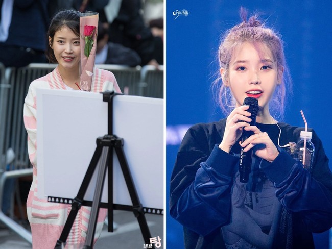 IU dikenal sebagai penyanyi imut dan awet muda. Ditambah dengan beragam edit di foto fansite, penampilan di panggung tampak bak dewi. Tapi di keseharian ia juga tak kalah menarik. Foto: Dok. Fansite