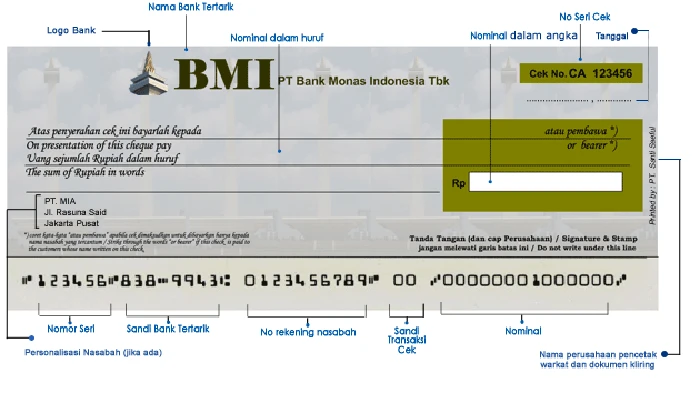 Contoh Cek