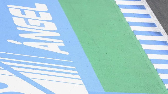 JEREZ DE LA FRONTERA, SPAIN - JULY 18: Valentino Rossi of Italy and Monster Energy Yamaha MotoGP Team heads down a straight during the MotoGP of Spain, Qualifying at Circuito de Jerez on July 18, 2020 in Jerez de la Frontera, Spain. (Photo by Mirco Lazzari gp/Getty Images)