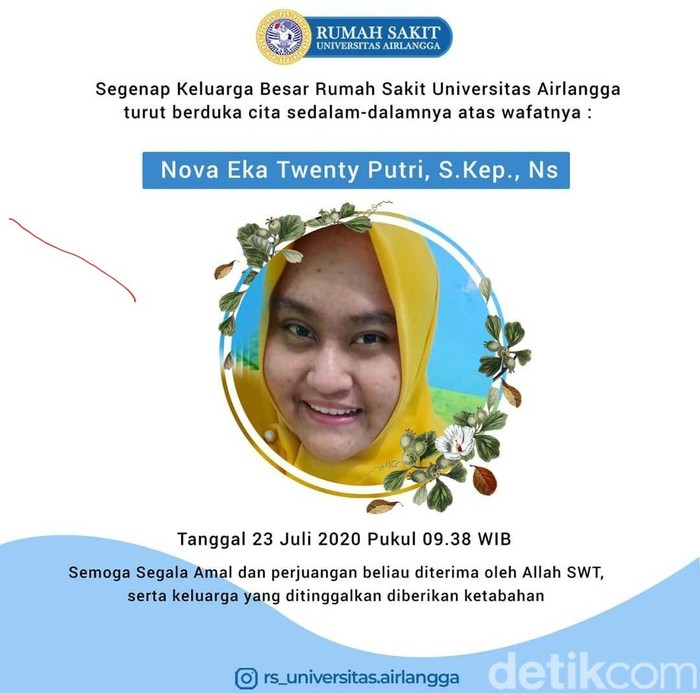 Perawat RS Unair Meninggal Terpapar COVID-19, Ada 4 Komorbid