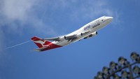 Pesawat jumbo jet tersebut diketahui telah terbang bersama maskapai Australia tersebut selama 49 tahun. Qantas pun diketahui pernah menjadi satu-satunya maskapai di dunia yang menerbangkan armada 747. Cameron Spencer/Getty Images.