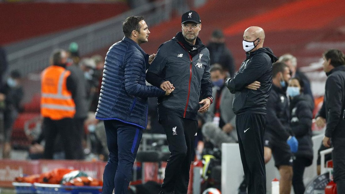 Juergen Klopp menanggapi pemecatan Frank Lampard dari manajer Chelsea. (Foto: 2020 Pool/Pool)