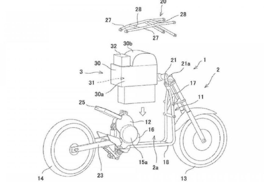 Paten motor listrik Kawasaki