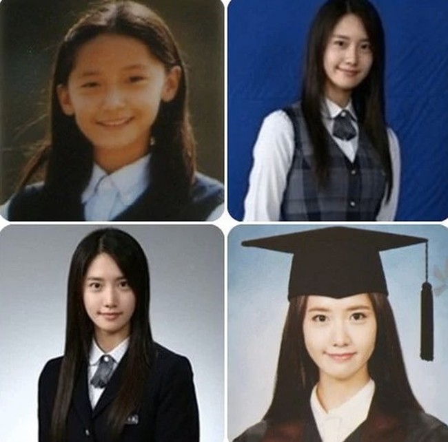 Tak heran jika Yoona terpilih sebagai visual di Girls Generation. Sejak kecil ia sudah menunjukkan wajah cantik dan natural. Foto kelulusannya dari SD, SMP sampai SMA pun tidak menunjukkan banyak perubahan. Foto: Koreaboo/istimewa