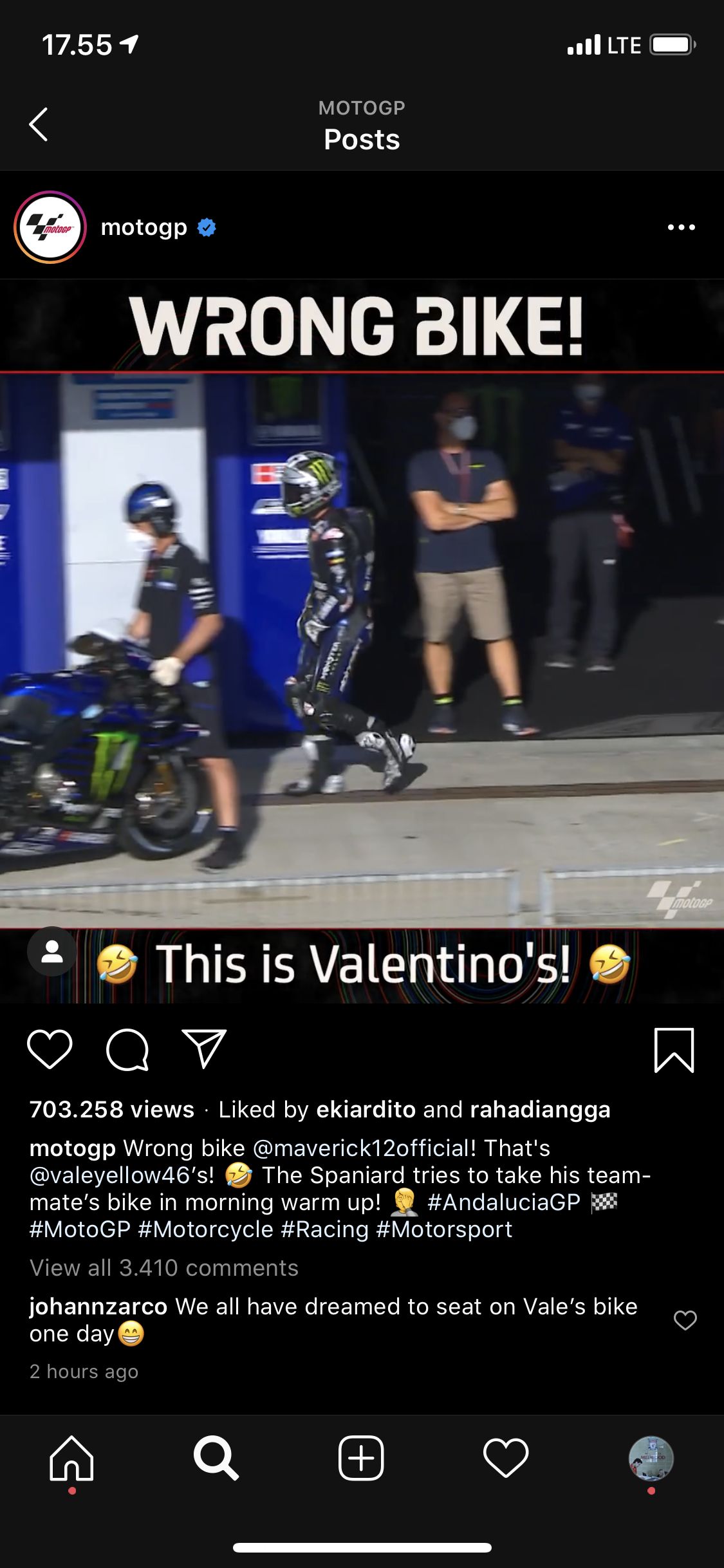 MotoGP rider Maverick Vinales of Spain celebrates his second place at the podium of the Spanish Motorcycle Grand Prix at the Angel Nieto racetrack in Jerez de la Frontera, Spain, Sunday, July 19, 2020. (AP Photo/David Clares)