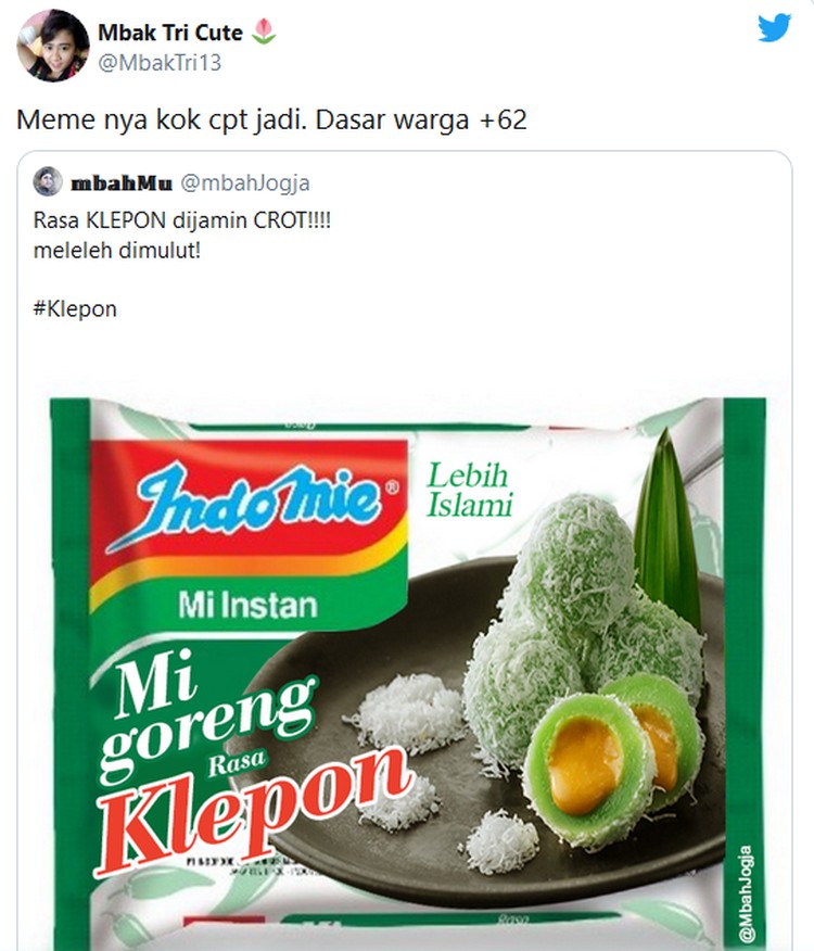 Meme Klepon Klepon kurang islami ramai dibicarakan setelah adanya sebuah foto yang beredar. Berikut ini deretan meme klepon yang mendadak naik karena kehebohan kemarin.