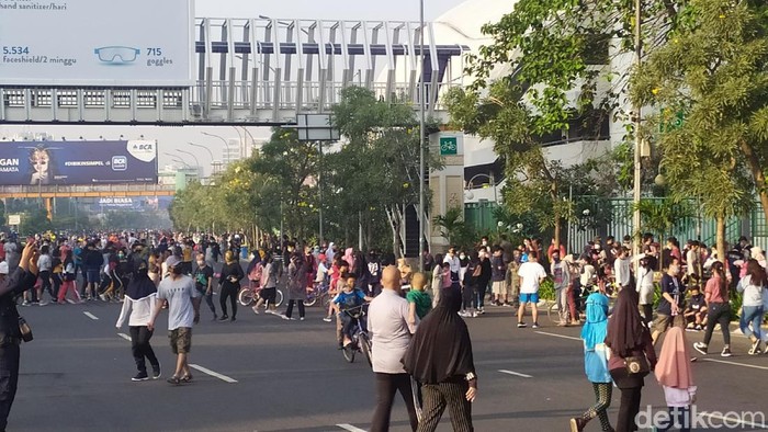 Situasi di CFD Bekasi Minggu (26/7) pagi