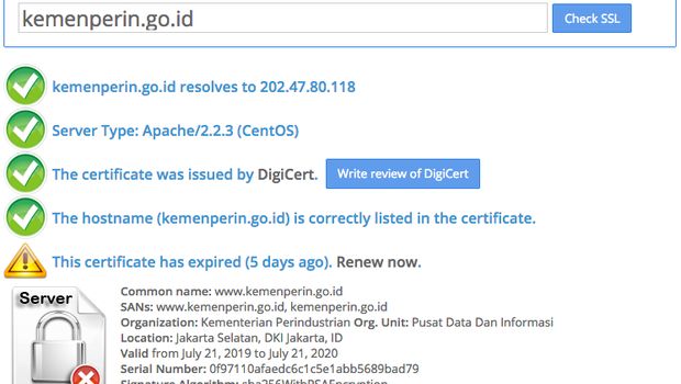 Website Kemenperin Tidak Aman