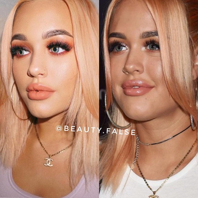 Sudut atau angle pengambilan foto ternyata juga sangat penting. Seperti dalam foto yang satu ini, menurutmu apakah ini hanya masalah angle saja atau ada faktor lain yang membuat penampilannya terlihat berbeda? Foto: Instagram @beauty.false