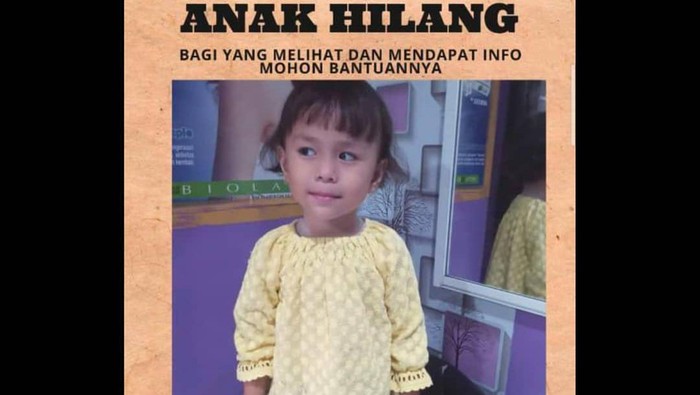 Bocah 3 Tahun di Pesanggrahan Jaksel Hilang Sejak Sore, Diduga Diculik
