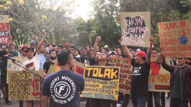 Foto: Aksi tolak tes Corona di Bali (Dok. Manusa)