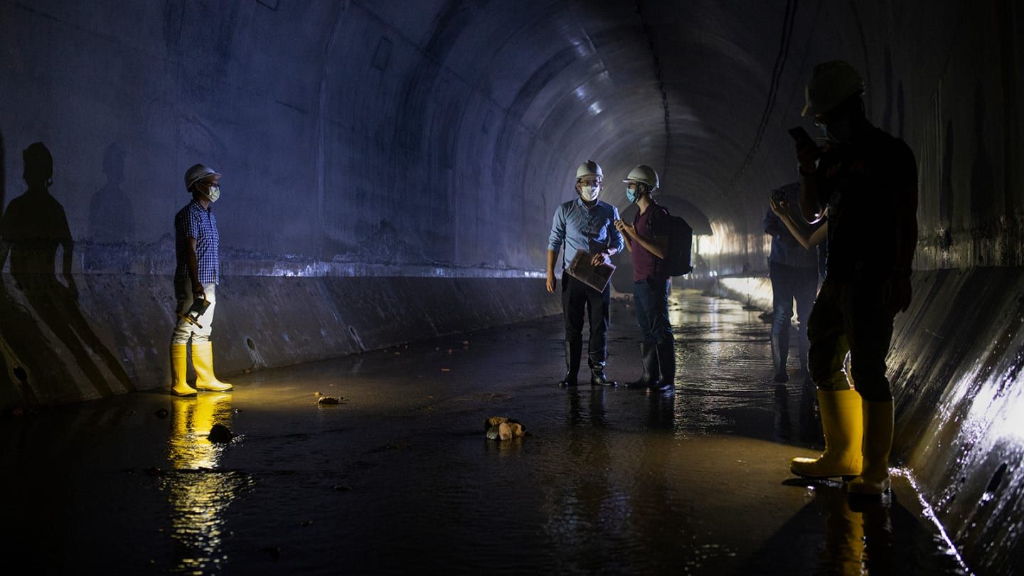 Sistem anti banjir di Hong Kong