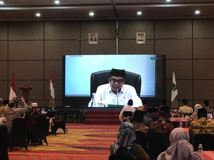 Menag Fachrul memberi arahan soal MTQ 2020 (Jeka Kampai-detikcom)