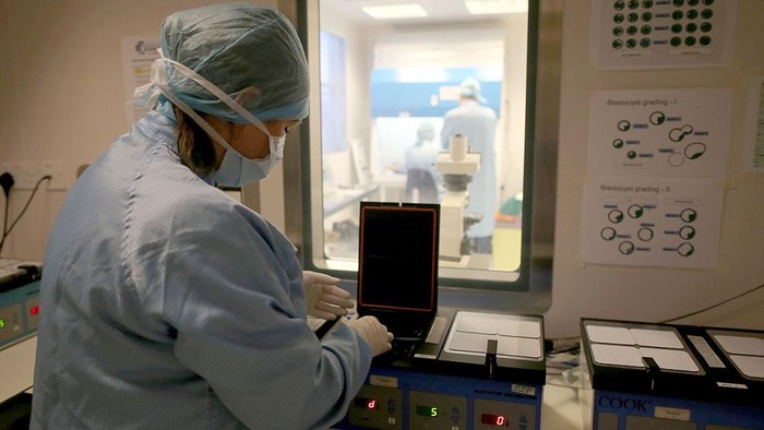 Bank Sperma BIRMINGHAM, ENGLAND - JANUARY 22: Editors Note: This image may have been digitally manipulated for confidentiality to remove any patient identidy data. An embryologist monitors fertilised embryos in the fertility laboratory at Birmingham Women's Hospital fertility clinic on January 22, 2015 in Birmingham, England. Birmingham Womens Hospital provides a range of health services to women and their families using the latest scientific procedures and care. Last year the maternity unit delivered over 8,000 babies, cared for 50,000 patients and performed over 3000 procedures in its state of the art theatres. The hospital is also home to world renowned research scientists, fertility clinic and the national sperm bank. (Photo by Christopher Furlong/Getty Images)