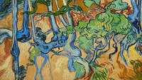 Ini lukisan Vincent van Gogh yang diketahui sebelum meninggal karena bunuh diri. Karyanya berjudul Tree Roots yang dilukis tahun 1890.  Foto: Museum Vincent Van Gogh