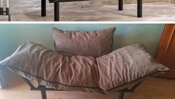Ekspektasi sofa kece, yang datang tumpukan bantal. Foto: Reddit/ExpectationVsReality