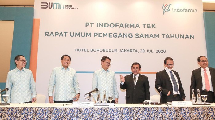 PT Indofarma Tbk menggelar Rapat Umum Pemegang Saham Tahunan (RUPST) di Jakarta, Rabu (29/7/2020).