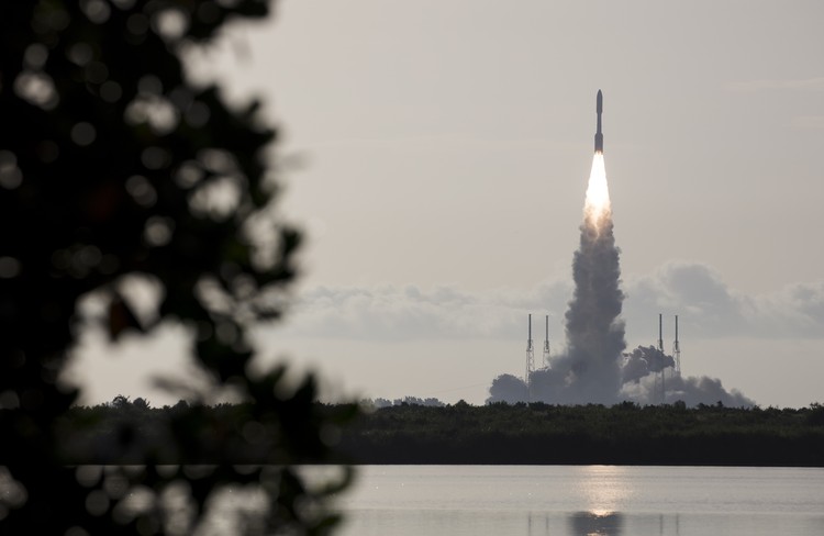 This photo provided by NASA, a United Launch Alliance Atlas V rocket launches at Space Launch Complex 41 at the Cape Canaveral Air Force Station, Thursday, July 30, 2020, in Cape Canaveral, Fla. NASAs Perseverance blasted off  atop an Atlas V rocket Thursday morning. Its the first step in an ambitious project to bring the first Martian rock samples back to Earth to be analyzed for evidence of ancient life.  (Joel Kowsky/NASA via AP)